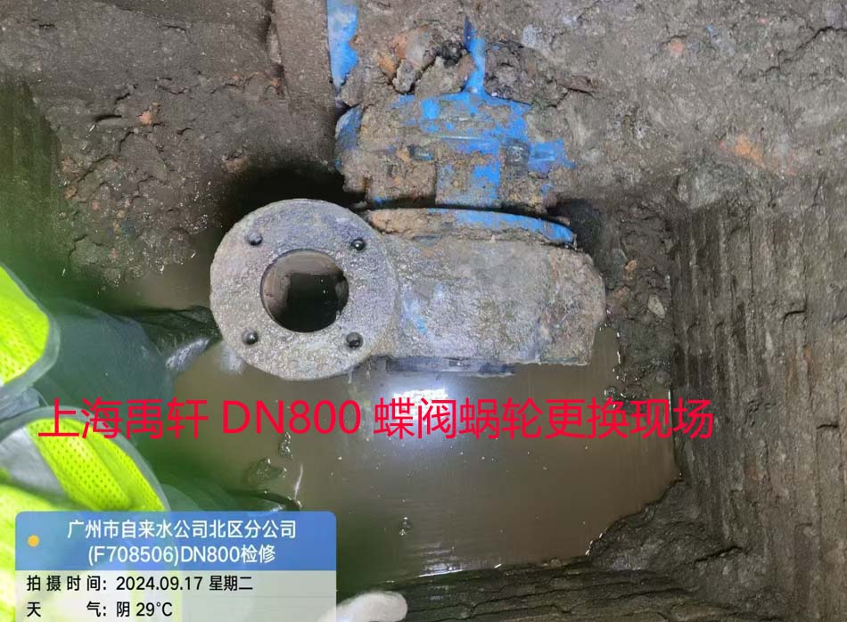 广州自来水公司北区分公司一管道更换一台DN800蝶阀青青草免费观看视频装置(图1)